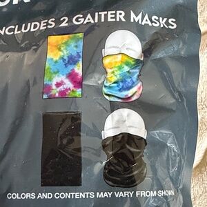 Tie-Dye & Black Gaiter Face Mask Duo - Pack of 2